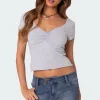 Ava V Neck Ruched Top