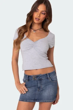 Ava V Neck Ruched Top