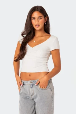 Ava V Neck Ruched Top
