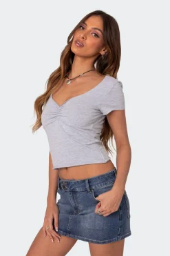 Ava V Neck Ruched Top