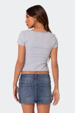 Ava V Neck Ruched Top