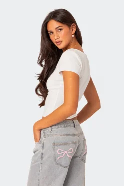 Ava V Neck Ruched Top