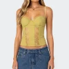 Avena Linen Look Lacey Corset