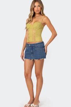 Avena Linen Look Lacey Corset