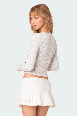 Aviana Printed Pointelle Top