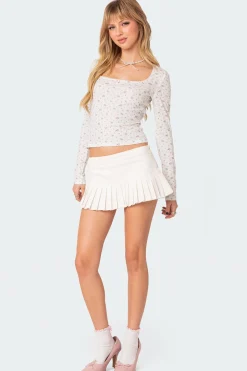 Aviana Printed Pointelle Top