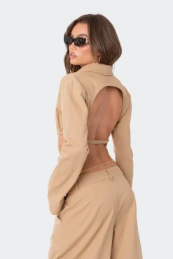 Avianna Open Back Collared Shirt