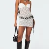 Ayala Sheer Lace Mini Dress