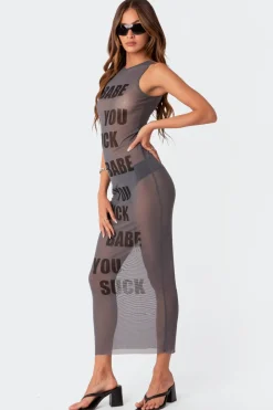 Babe Sheer Mesh Maxi Dress