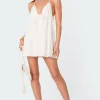 Babydoll Linen Look Mini Dress