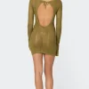 Back Cut Out Crochet Mini Dress