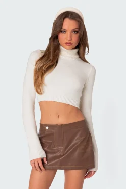 Back Cut Out Turtle Neck Sweater