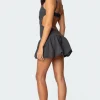 Backless Bubble Skirt Mini Dress