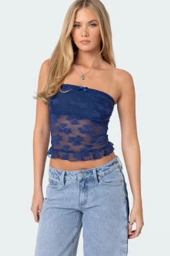 Ballet Sheer Lace Tube Top