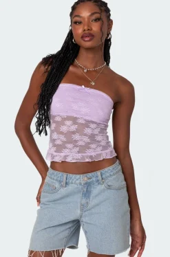 Ballet Sheer Lace Tube Top