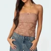 Ballet Sheer Lace Tube Top