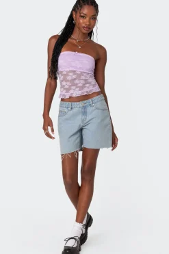 Ballet Sheer Lace Tube Top