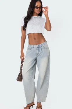 Balloon Washed Low Rise Jeans