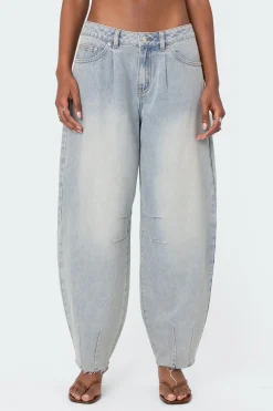 Balloon Washed Low Rise Jeans