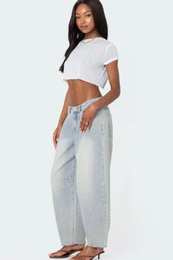 Balloon Washed Low Rise Jeans
