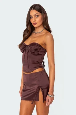 Bea Satin Lace Up Corset
