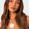 Beachy flower shell string necklace