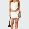 Beatriz Bow Tie Slitted Mini Skirt