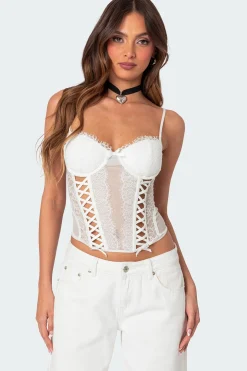 Becki Sheer Lace Cupped Corset