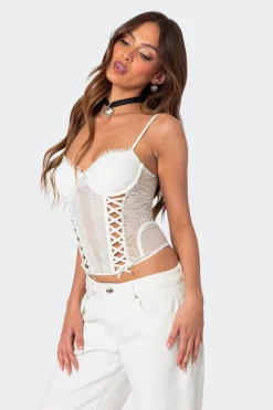Becki Sheer Lace Cupped Corset