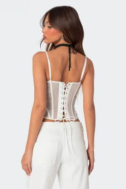 Becki Sheer Lace Cupped Corset