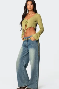 Bekkah Ribbed Knit Tie Front Top