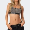 Belted Denim Crop Top