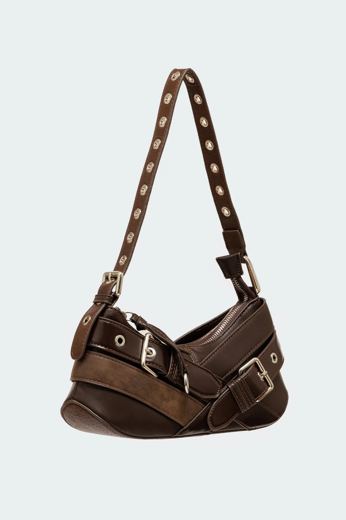 Belted Faux Leather Bag