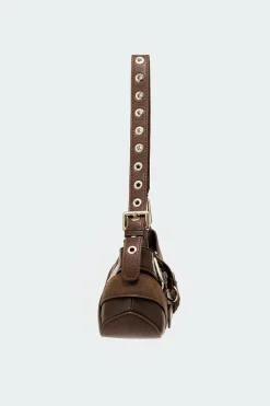 Belted Faux Leather Bag