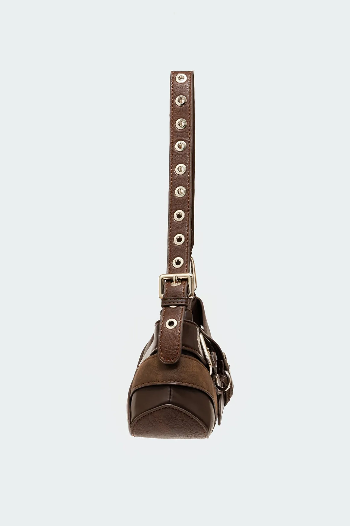 Belted Faux Leather Bag