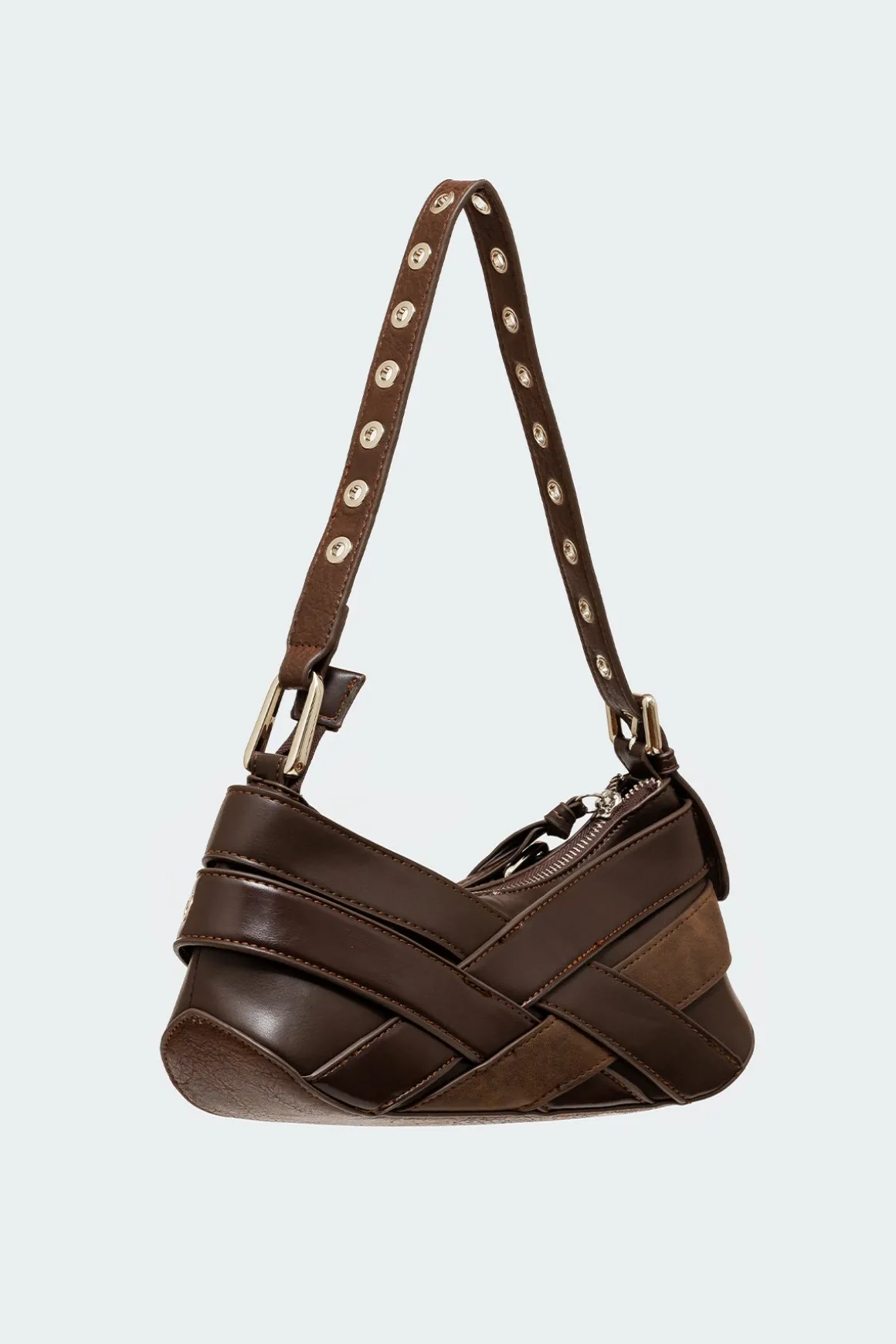 Belted Faux Leather Bag