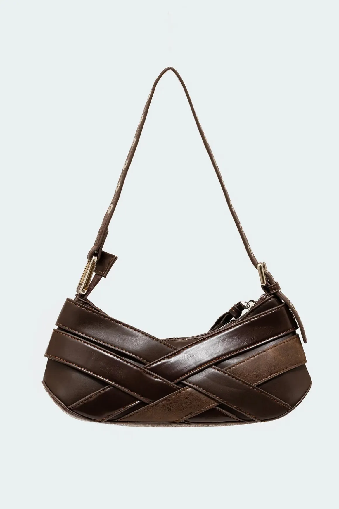 Belted Faux Leather Bag