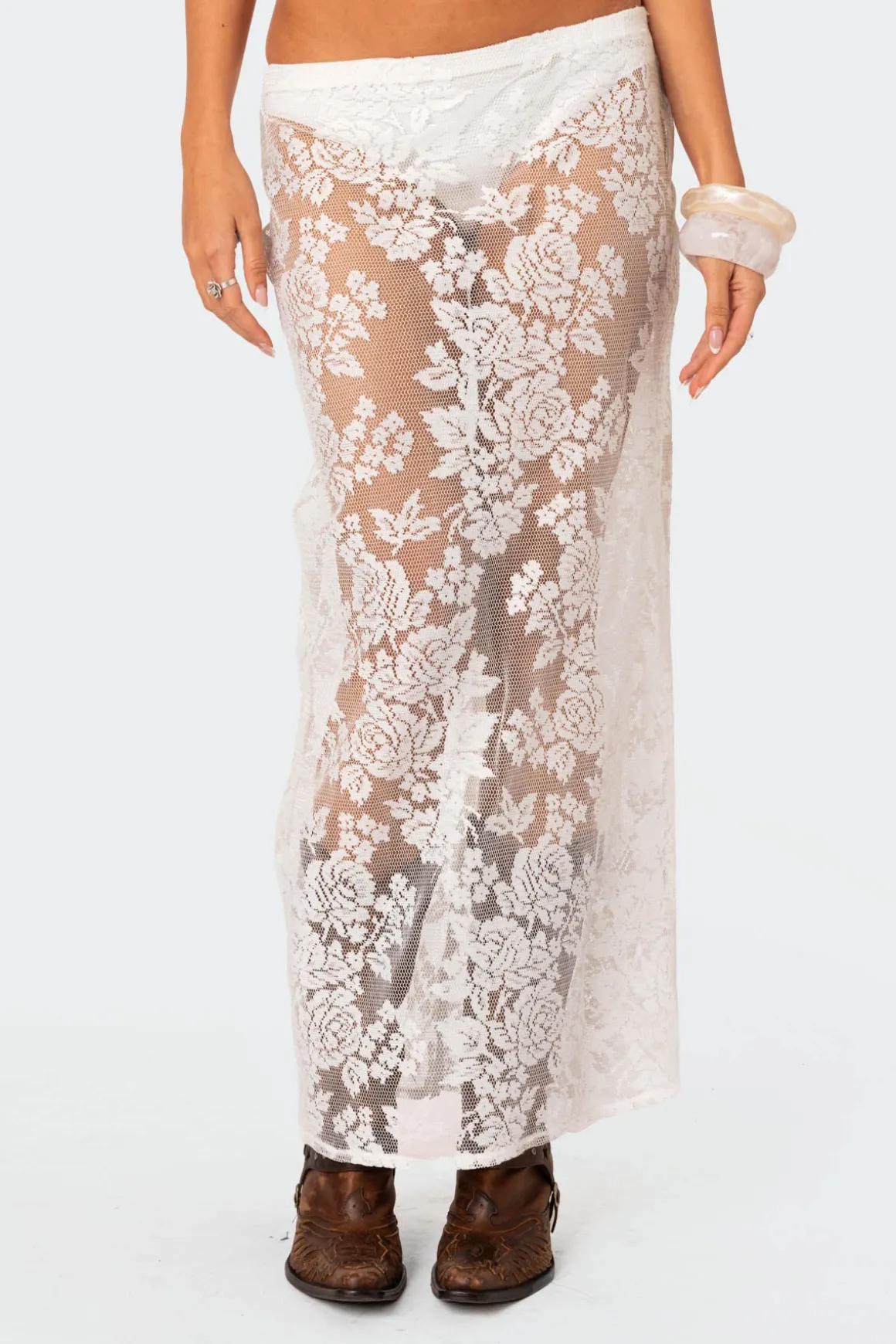 Bess Sheer Lace Maxi Skirt