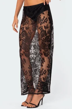Bess Sheer Lace Maxi Skirt