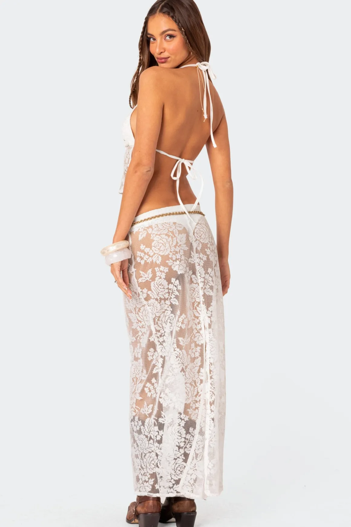 Bess Sheer Lace Maxi Skirt