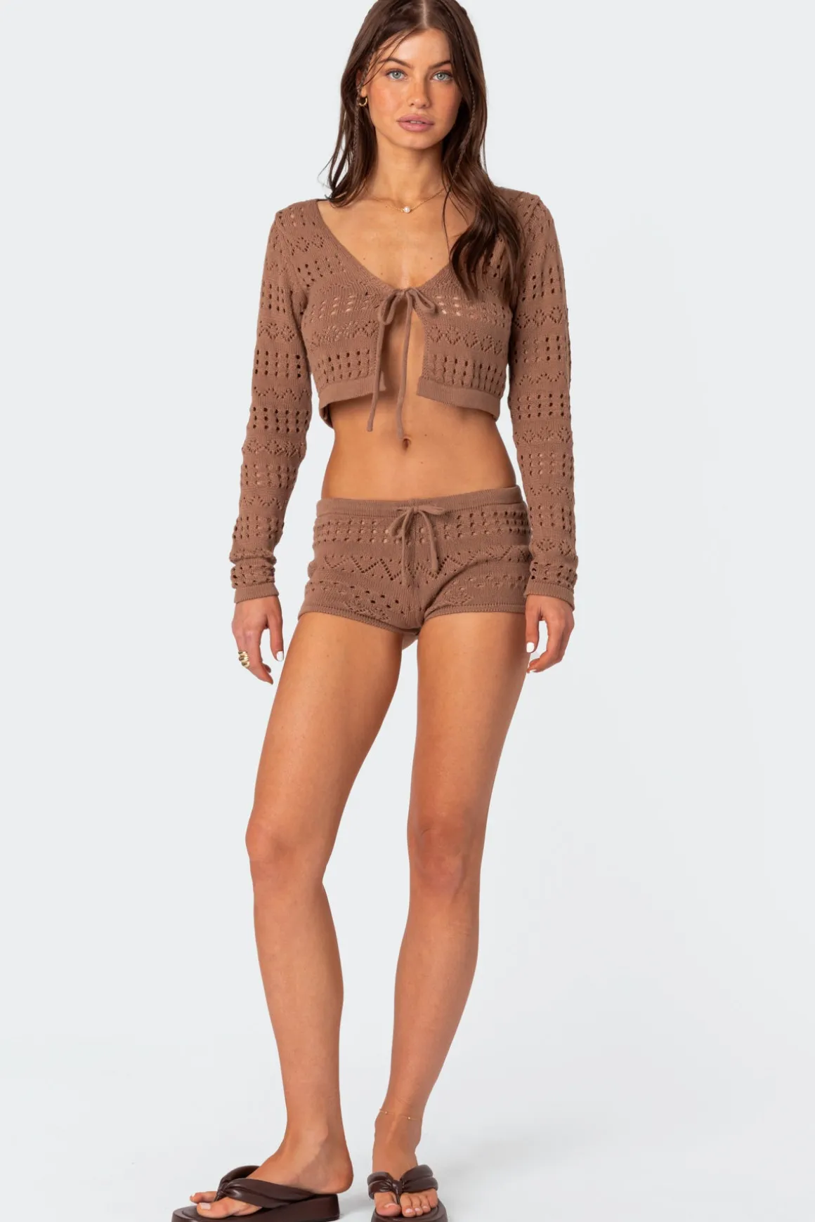 Betsy Tie Front Knitted Shorts