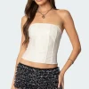 Betty Lace Up Faux Leather Corset