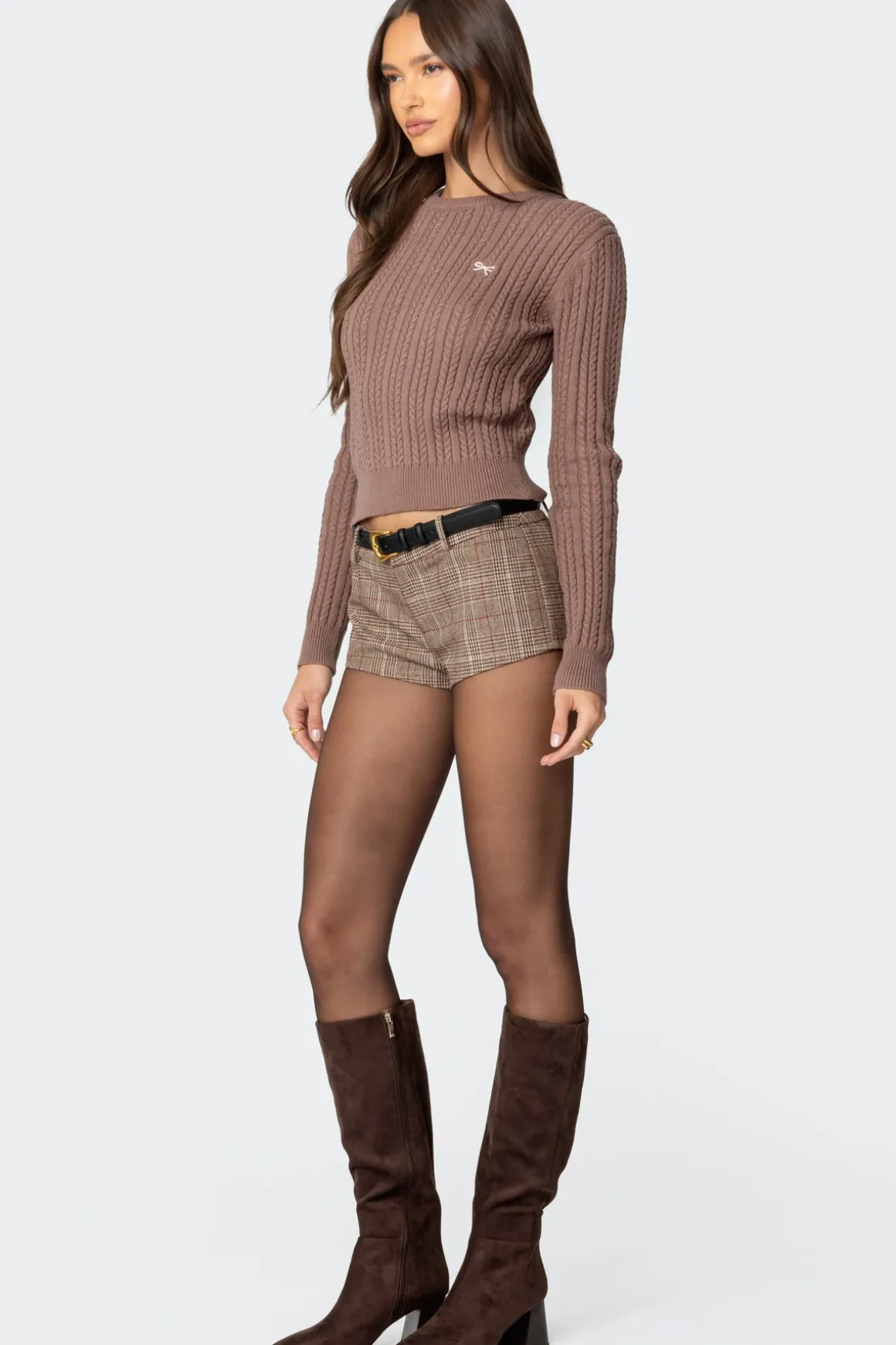 Beverly Bow Cable Knit Sweater