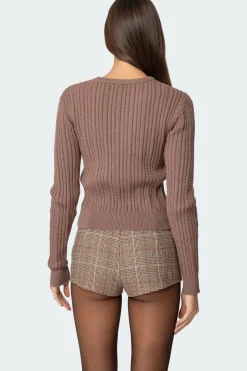 Beverly Bow Cable Knit Sweater
