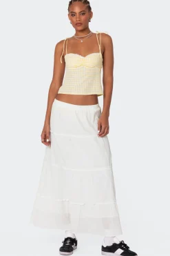 Billie Open Tie Back Gingham Top