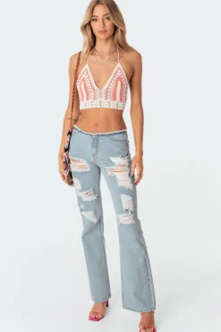 Bindi Low-Rise Ripped Jeans