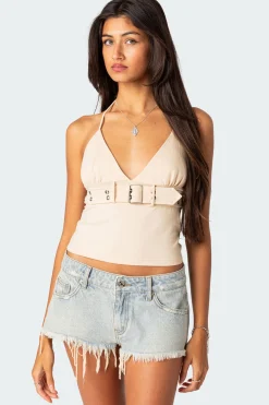 Birdie Buckle Belted Top