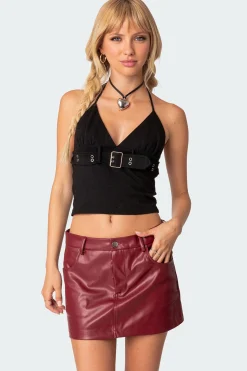 Birdie Buckle Belted Top
