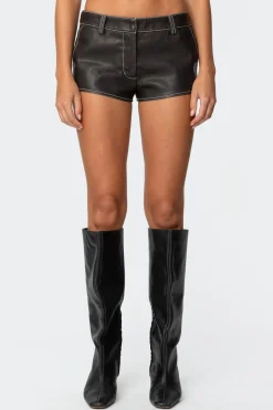 Blaise Faux Leather Micro Shorts