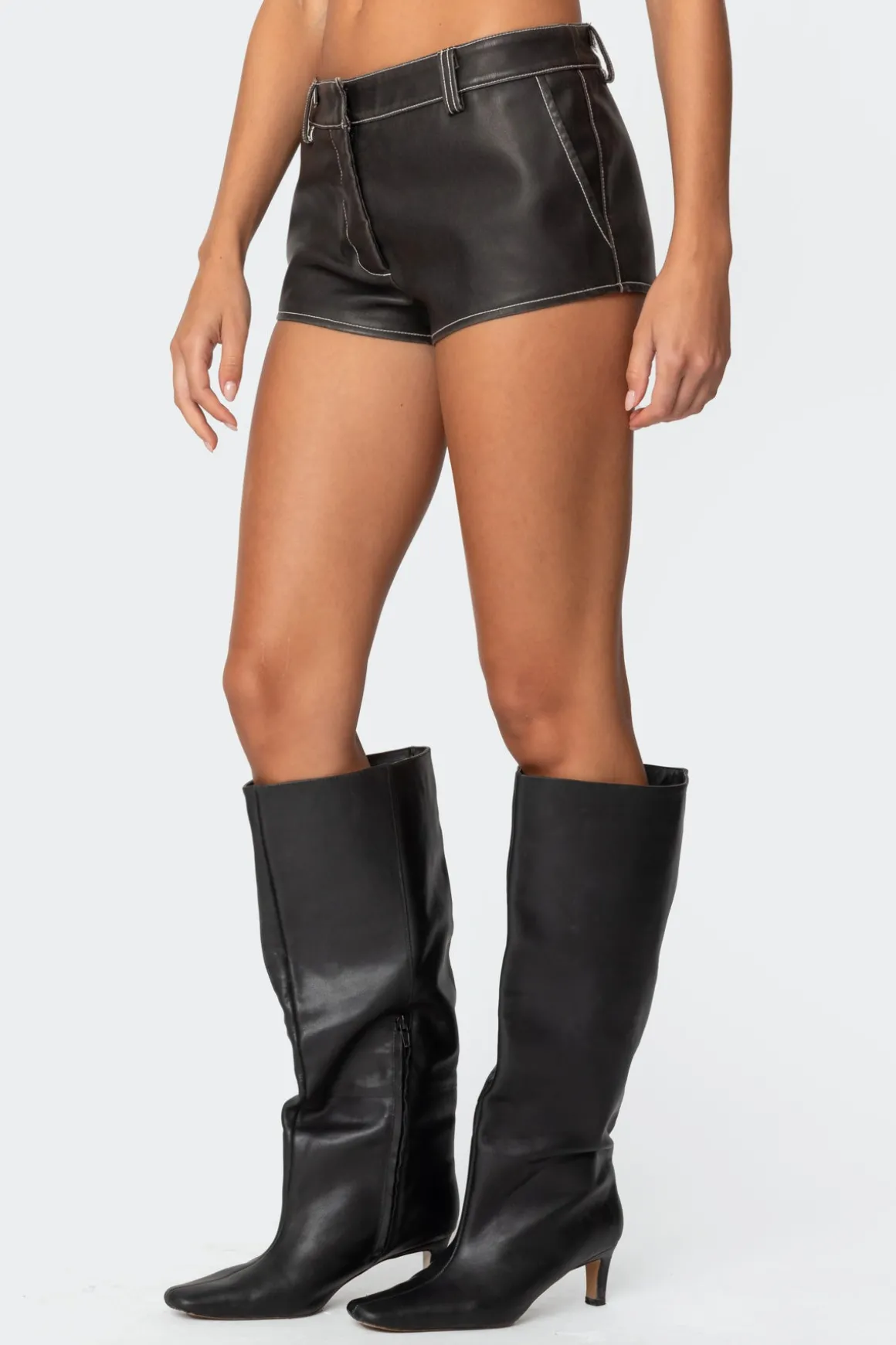 Blaise Faux Leather Micro Shorts